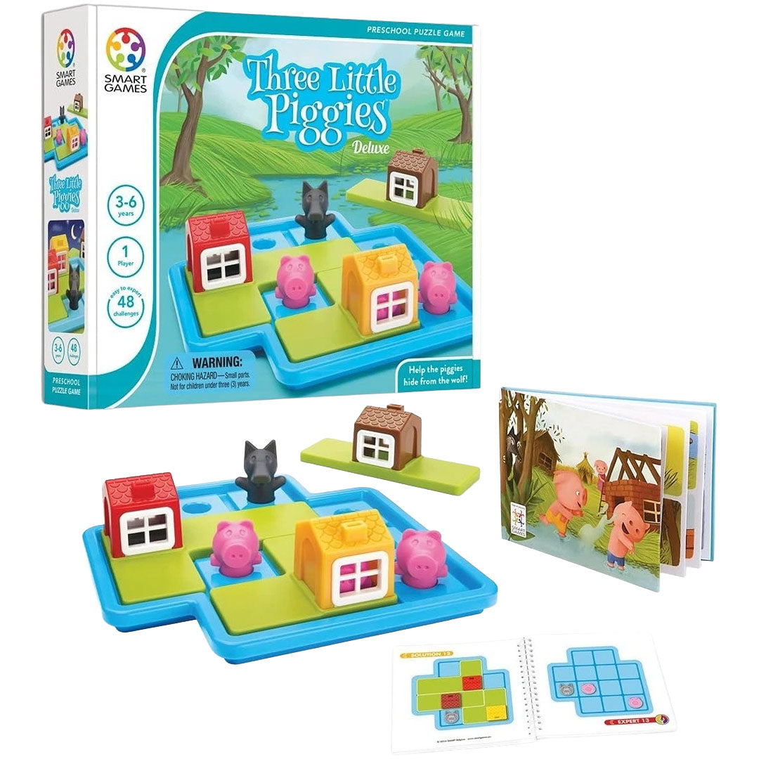 smart games puzzelspel three little piggies - deluxe - engelstalig