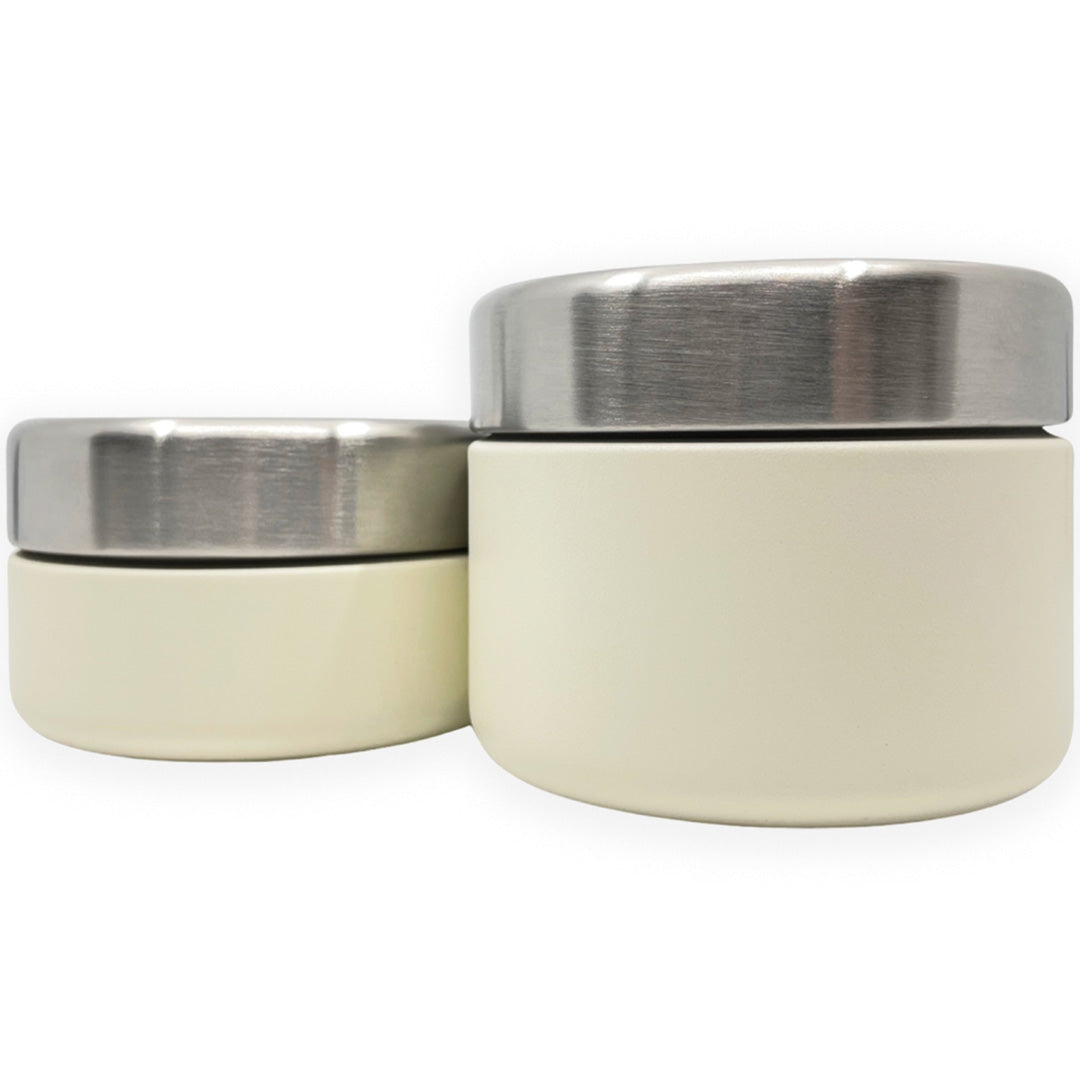smikkels rvs voedselpotten crème - 2st | 01.10039 | 0