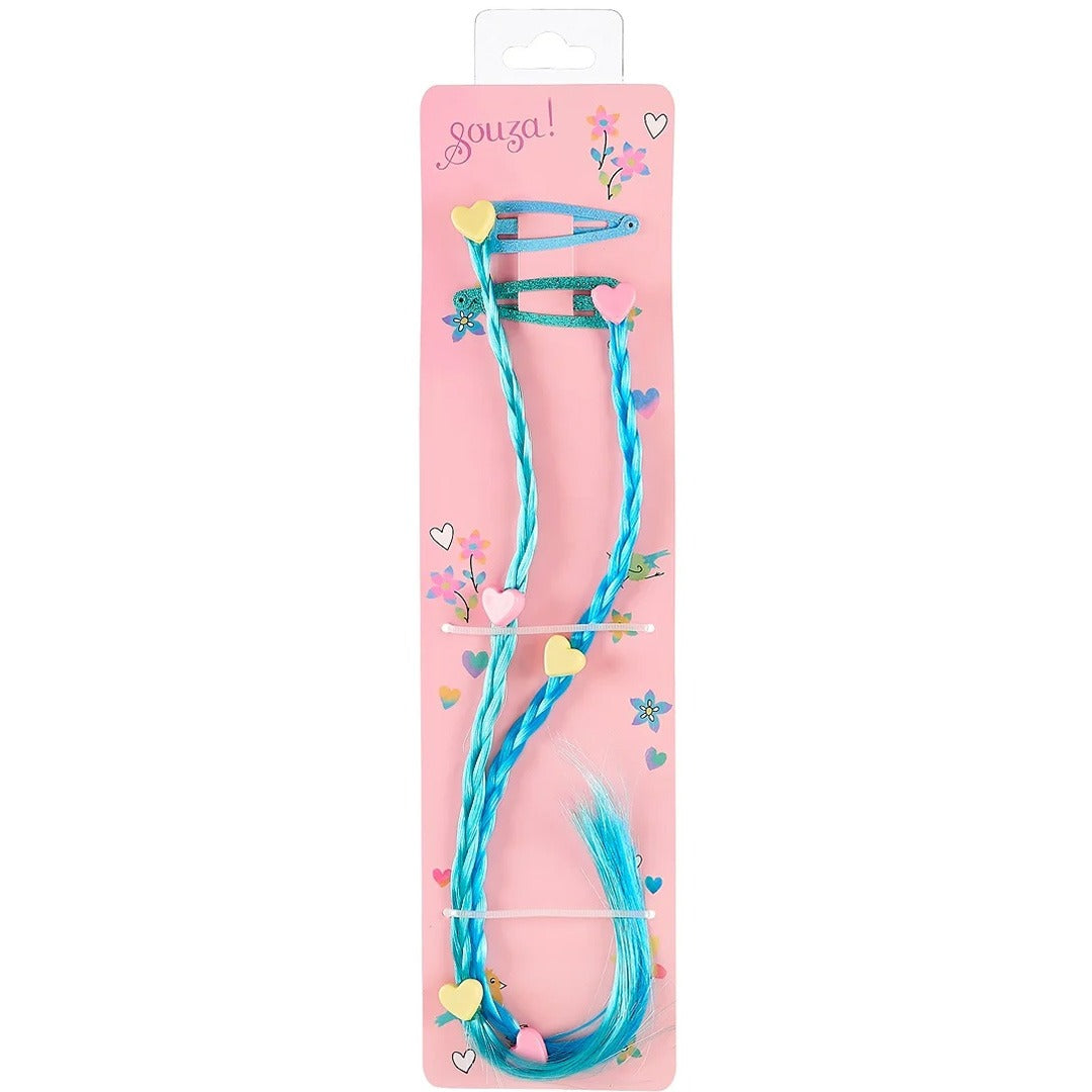 souza for kids haarspeldjes met extensions ulla - blauw - 2st | 107342 | 0