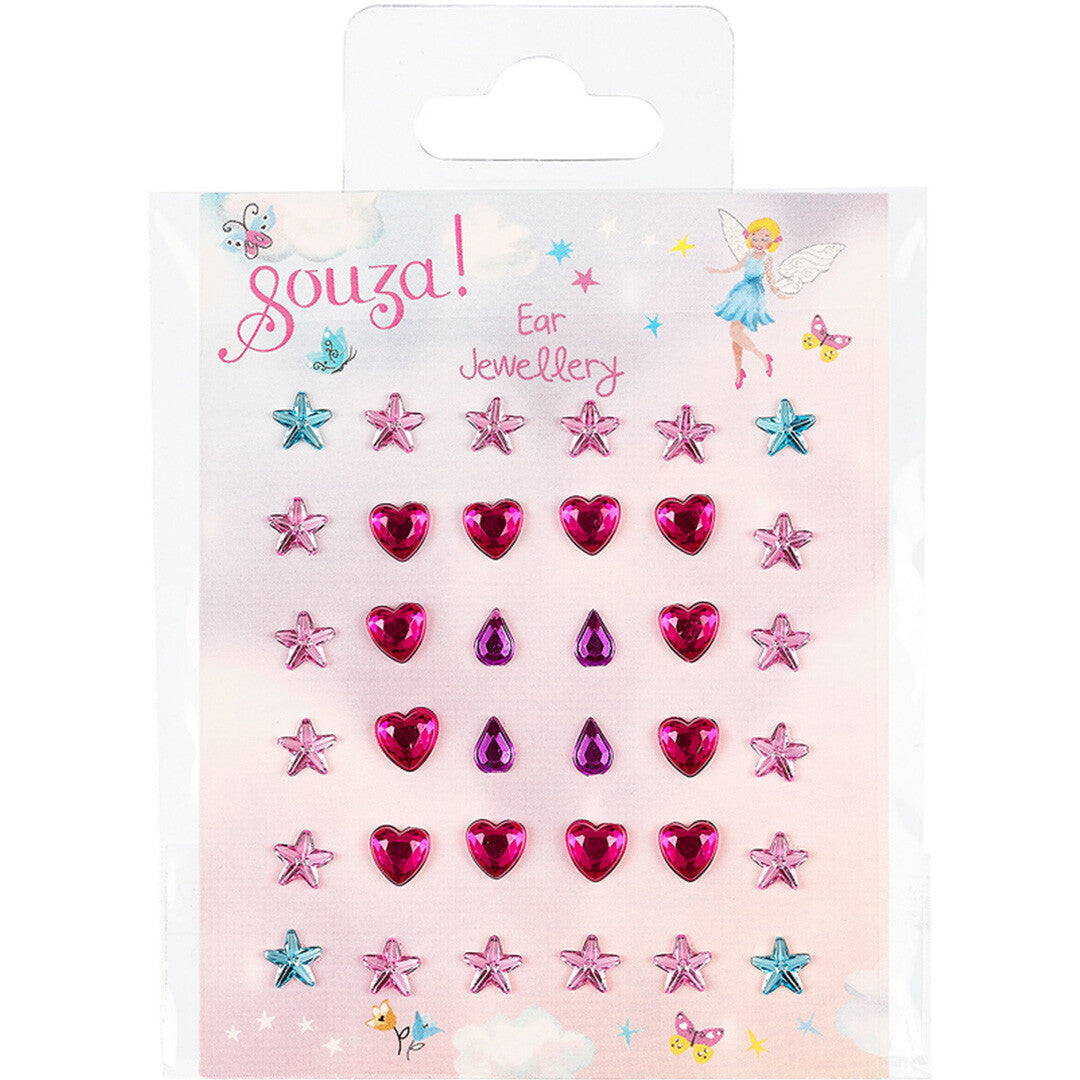 souza for kids plakoorbellen hartjes en sterren - roze | 106824 | 0