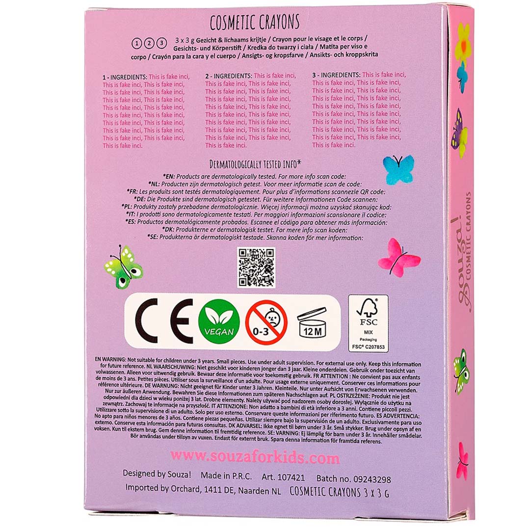 souza for kids schmink krijtjes - 3st | 107421 | 2