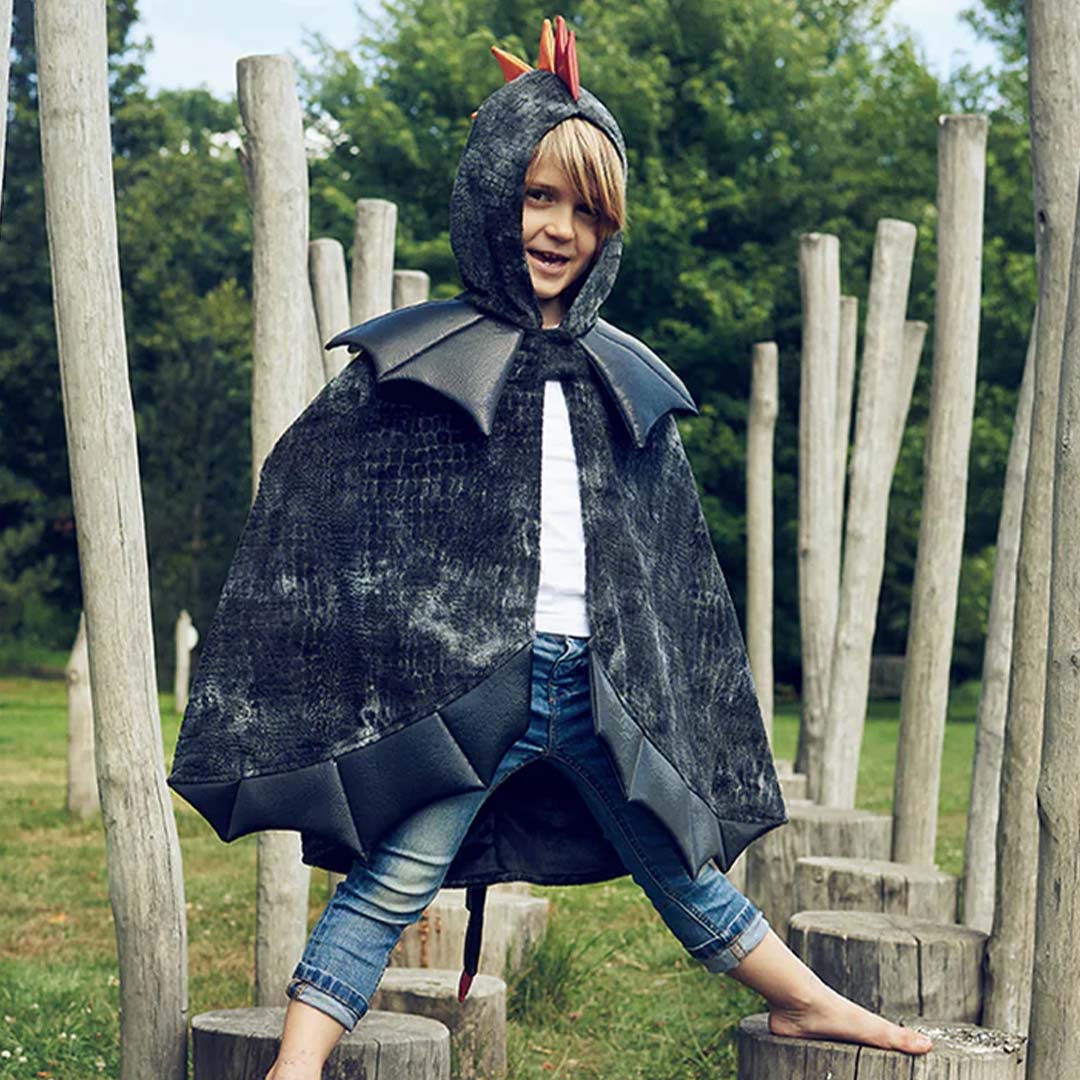 souza for kids verkleedcape - draak - zwart - 4-7 jaar | 100840 | 2