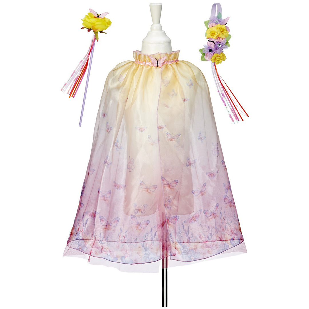 souza for kids verkleedcape danae vlinder met toverstaf en diadeem - 5-7 jaar | SOUZ101194 | 1