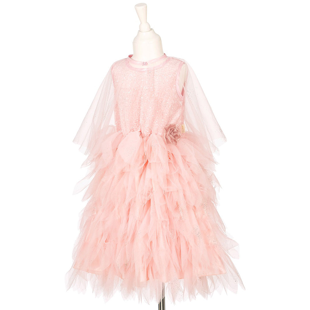 Souza for kids roze prinsessen verkleedjurk met cape en ruches op een paspop.