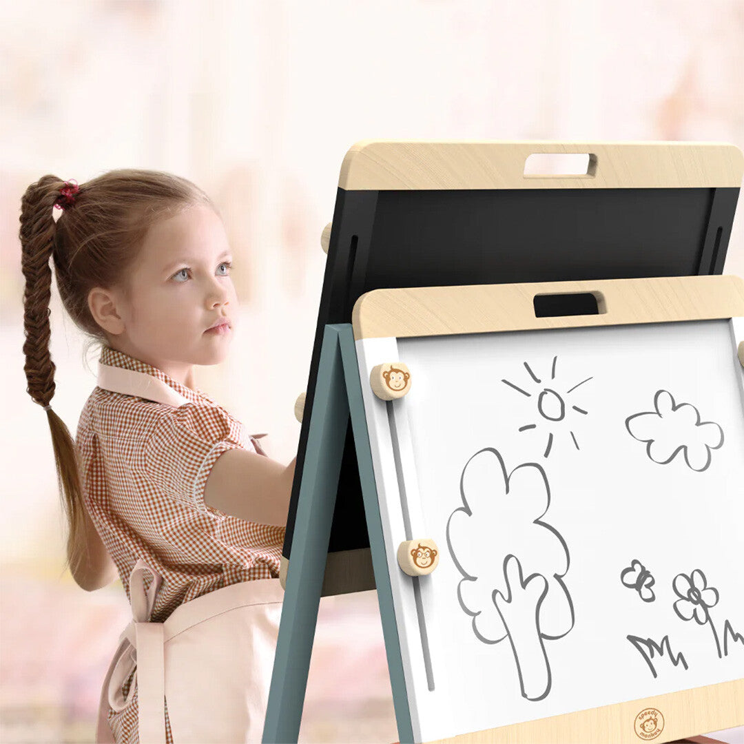 Speedy monkey dubbelzijdig schoolbord | ilovespeelgoed