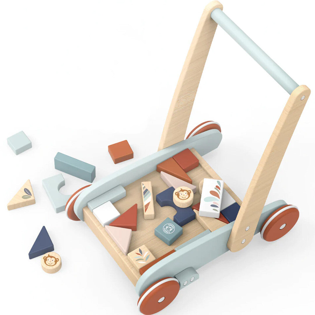 speedy monkey loopwagen met blokken - 27st | SP1005 | 2
