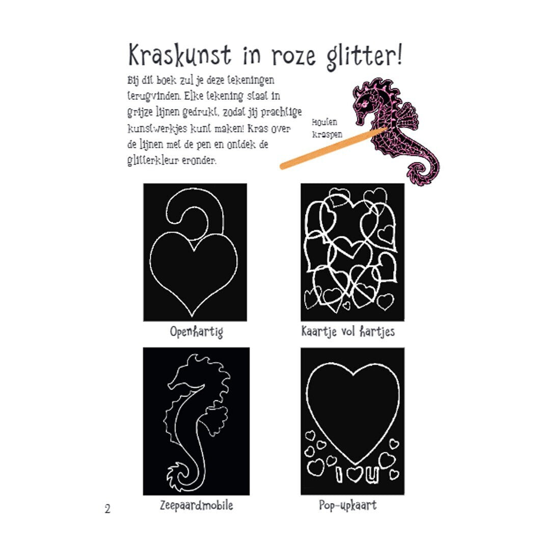 standaard uitgeverij kraskaarten roze glitter | 1527362 | 1