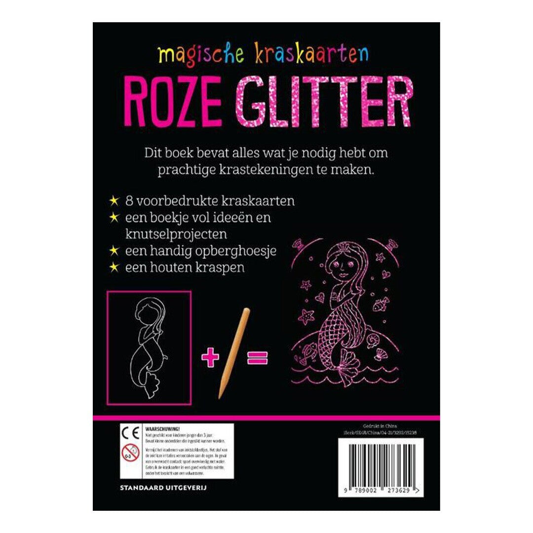 standaard uitgeverij kraskaarten roze glitter | 1527362 | 3