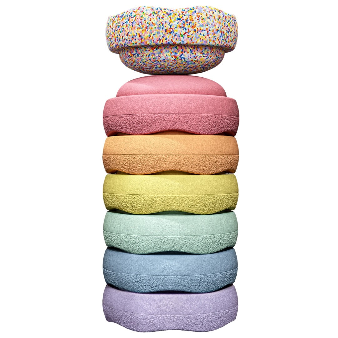 stapelstein original MINI rainbow pastel met mini super confetti | 161630 | 0