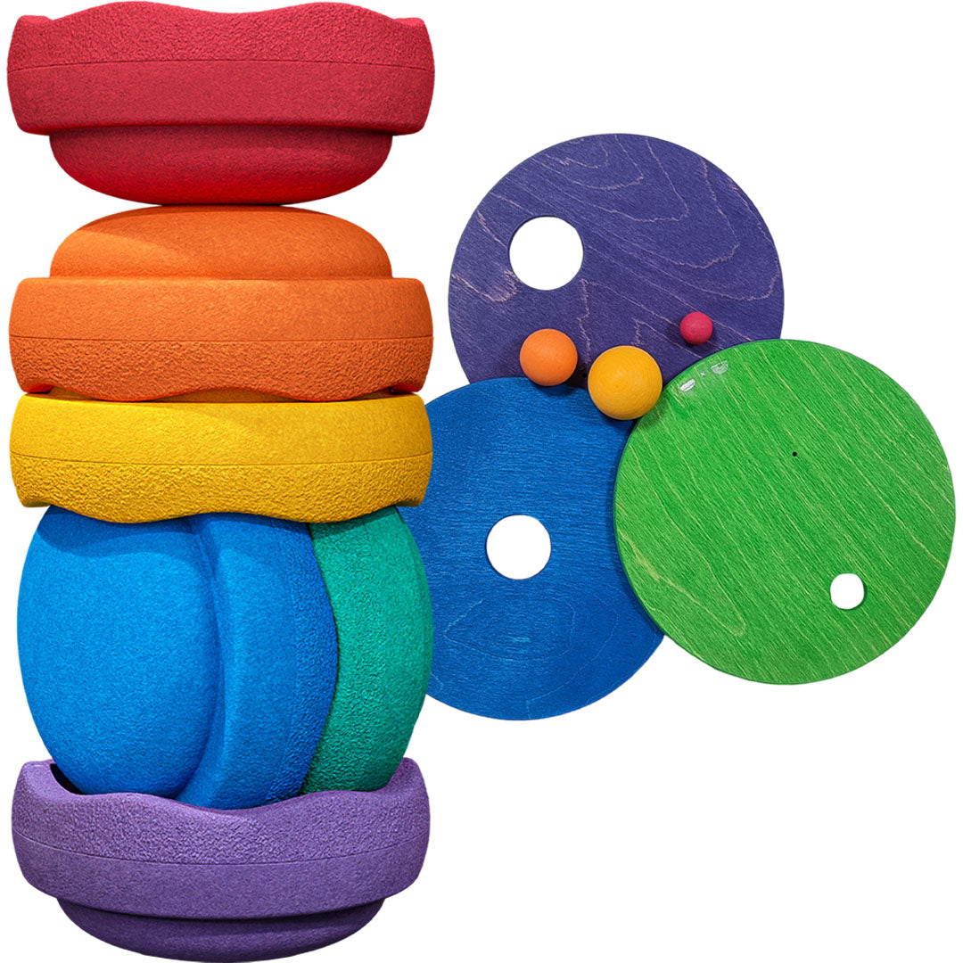 stapelstein original rainbow classic met rolling discs - 6st + 3st | 501620 | 0