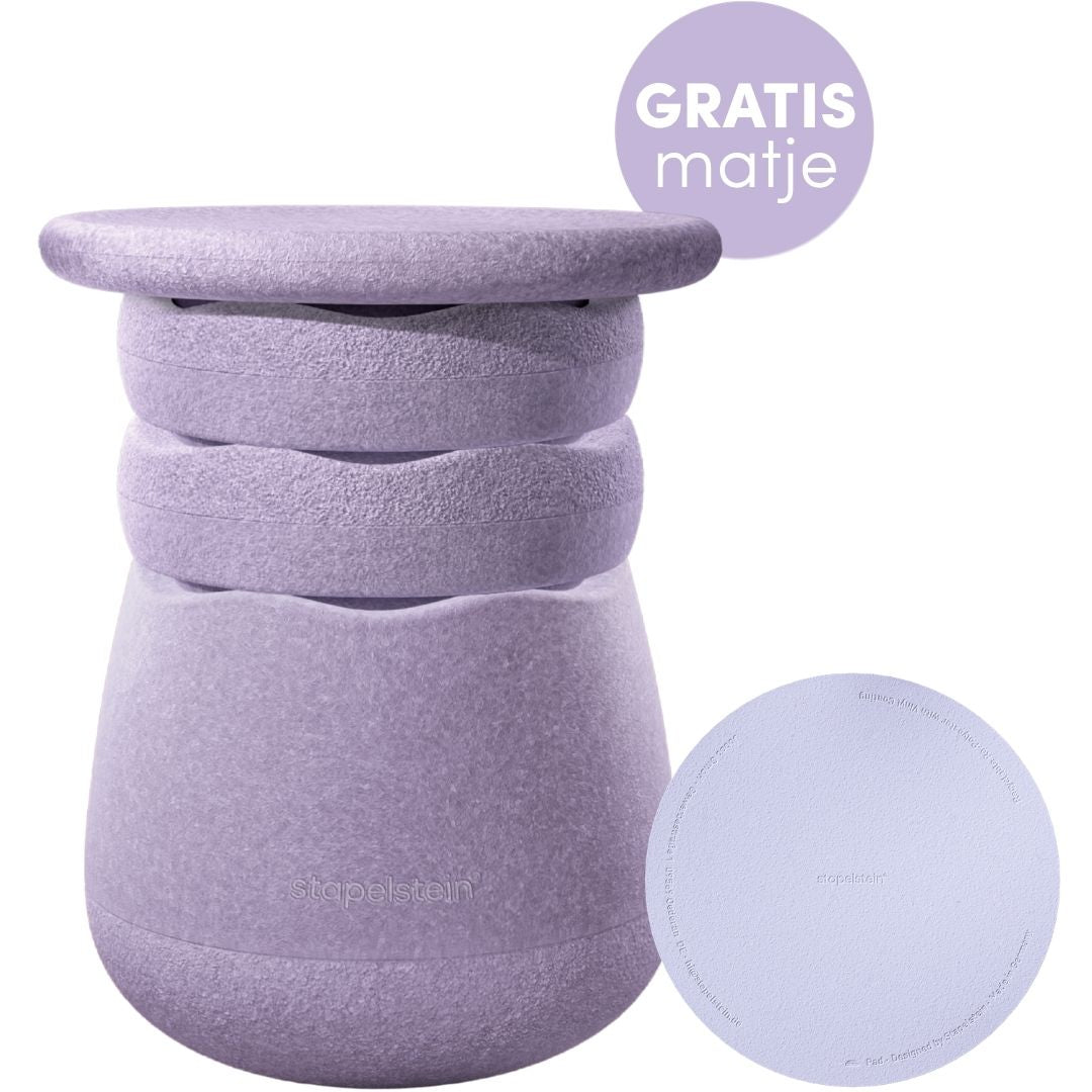 stapelstein dynamic met GRATIS matje - licht violet