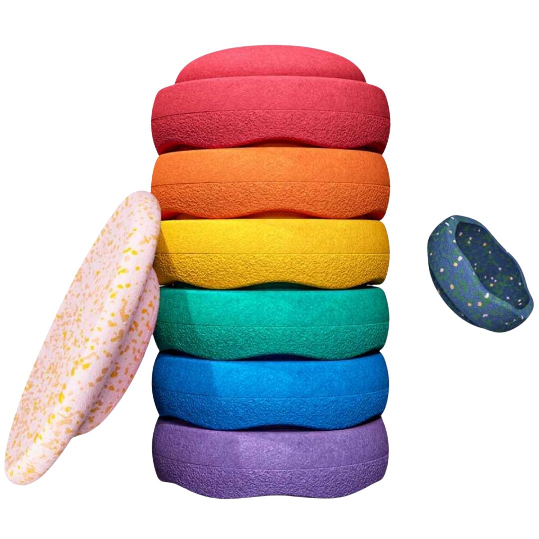 stapelstein rainbow met petal balance board - classic