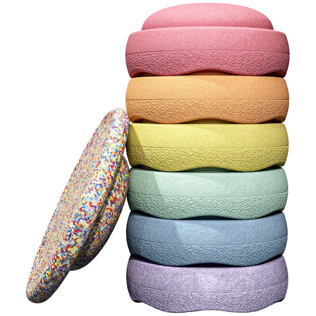 stapelstein rainbow met confetti balance board - pastel | 201605 | 