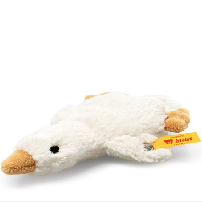 steiff knuffelgans met rammelaar gilda - wit - 13 cm | STEI242878 | 1