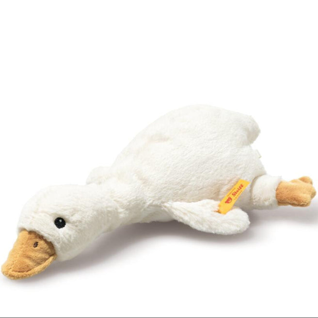 steiff knuffelgans met rammelaar gilda - wit - 21 cm | STEI242854 | 1