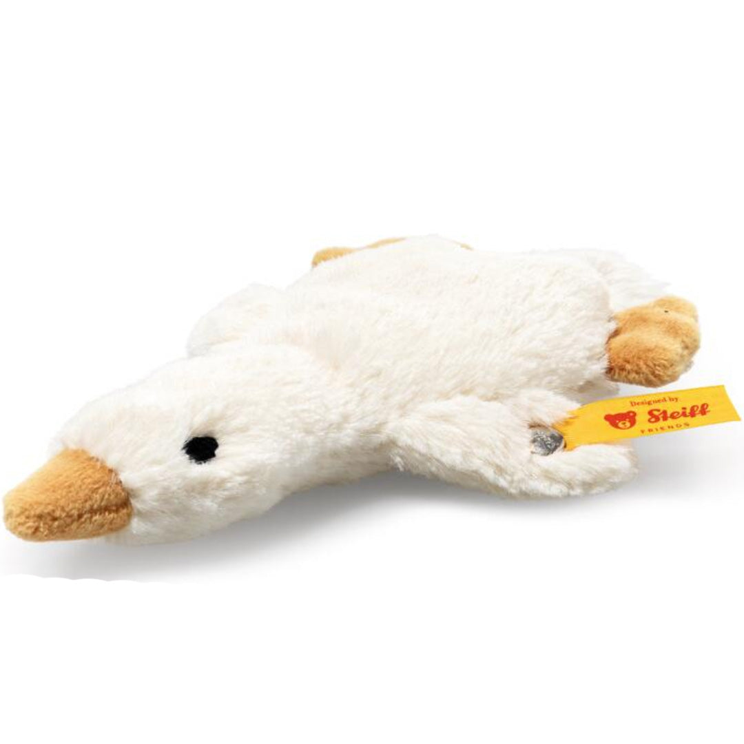 steiff knuffelgans met rammelaar gilda - wit - 13 cm | STEI242878 | 1