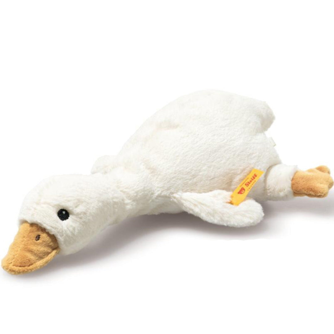 steiff knuffelgans met rammelaar gilda - wit - 21 cm | STEI242854 | 1