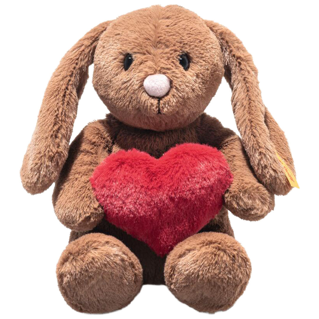 steiff knuffelkonijn - hoppie love bruin - 16 cm | 081118 | 1