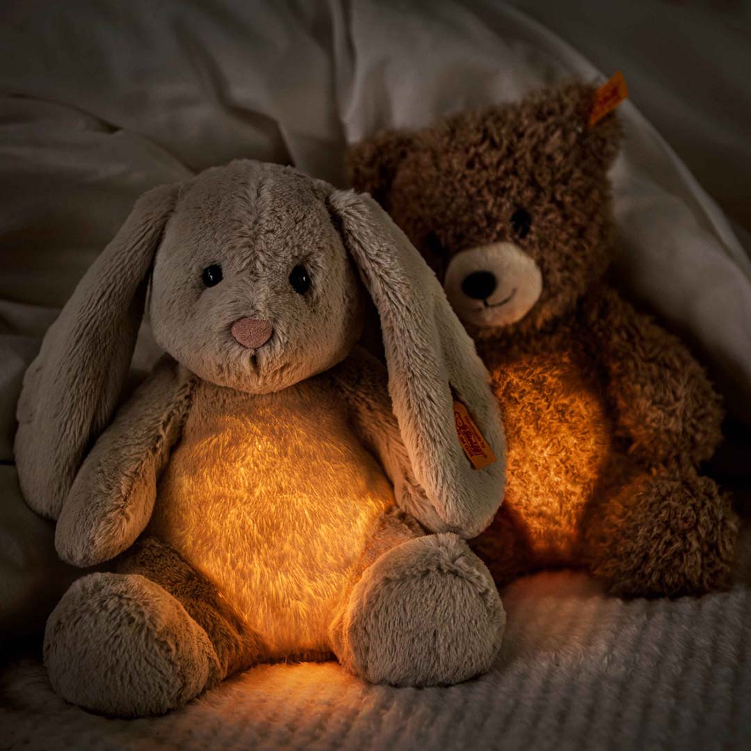 steiff teddybear met nachtlampje - caspar - 28 cm | ilovespeelgoed