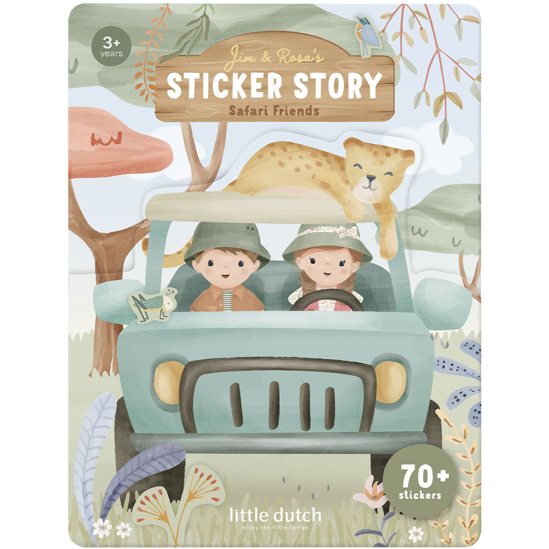 little dutch stickerboek herbruikbaar jim en rosa - safari friends | BT126904 | 