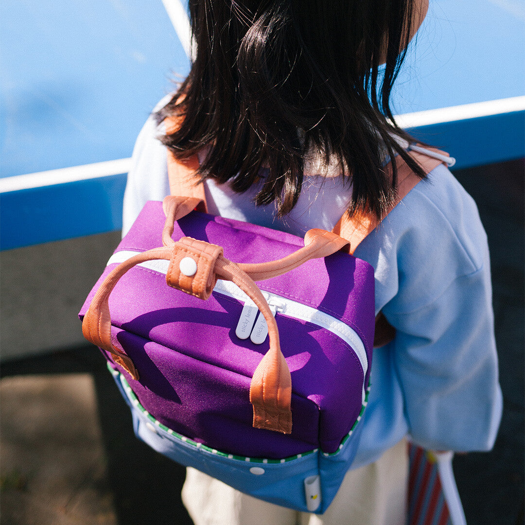 sticky lemon peuterrugzak colourblocking - purple tights - badminton blue - 26 cm | 1802169 | 5