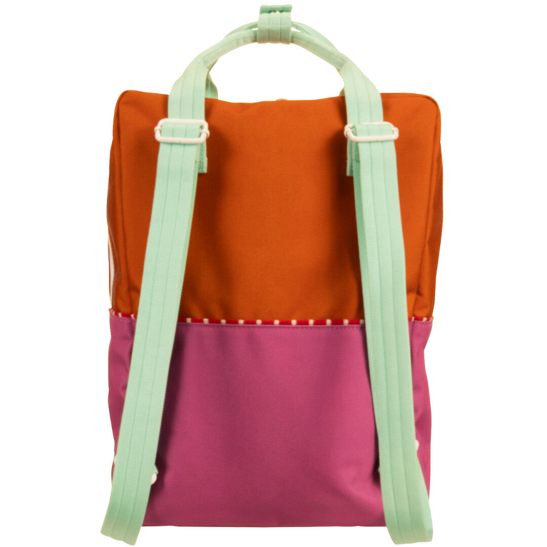 sticky lemon rugzak colourblocking - gravel orange - rosette pink - 38 cm | 1802174 | 3