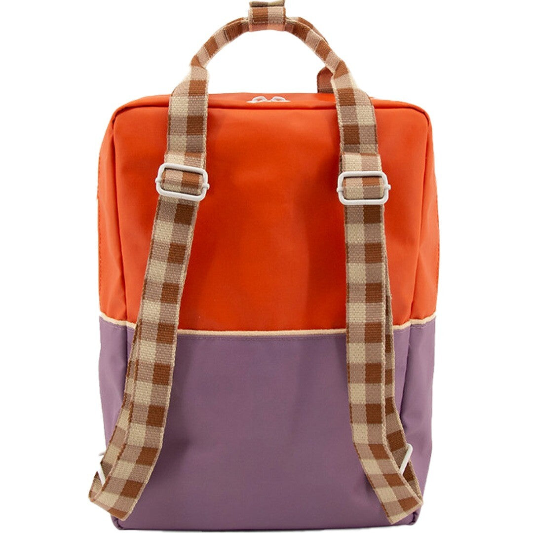 sticky lemon rugzak colourblocking - orange juice - plum purple - schoolbus brown - 38 cm | 1801885 | 3