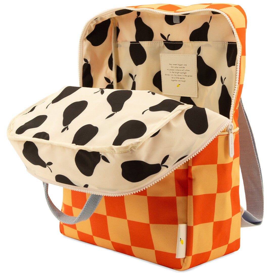 sticky lemon rugzak farmhouse - checkerboard - pear jam ladybird red - 38 cm | 1802108 | 3