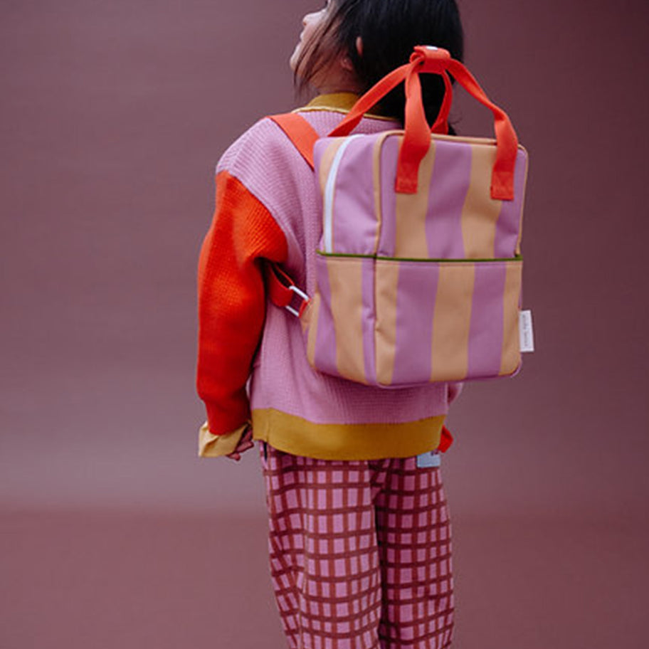 sticky lemon peuterrugzak stripes - rosebay pink red apple - 26 cm | LEMO1802378 | 3