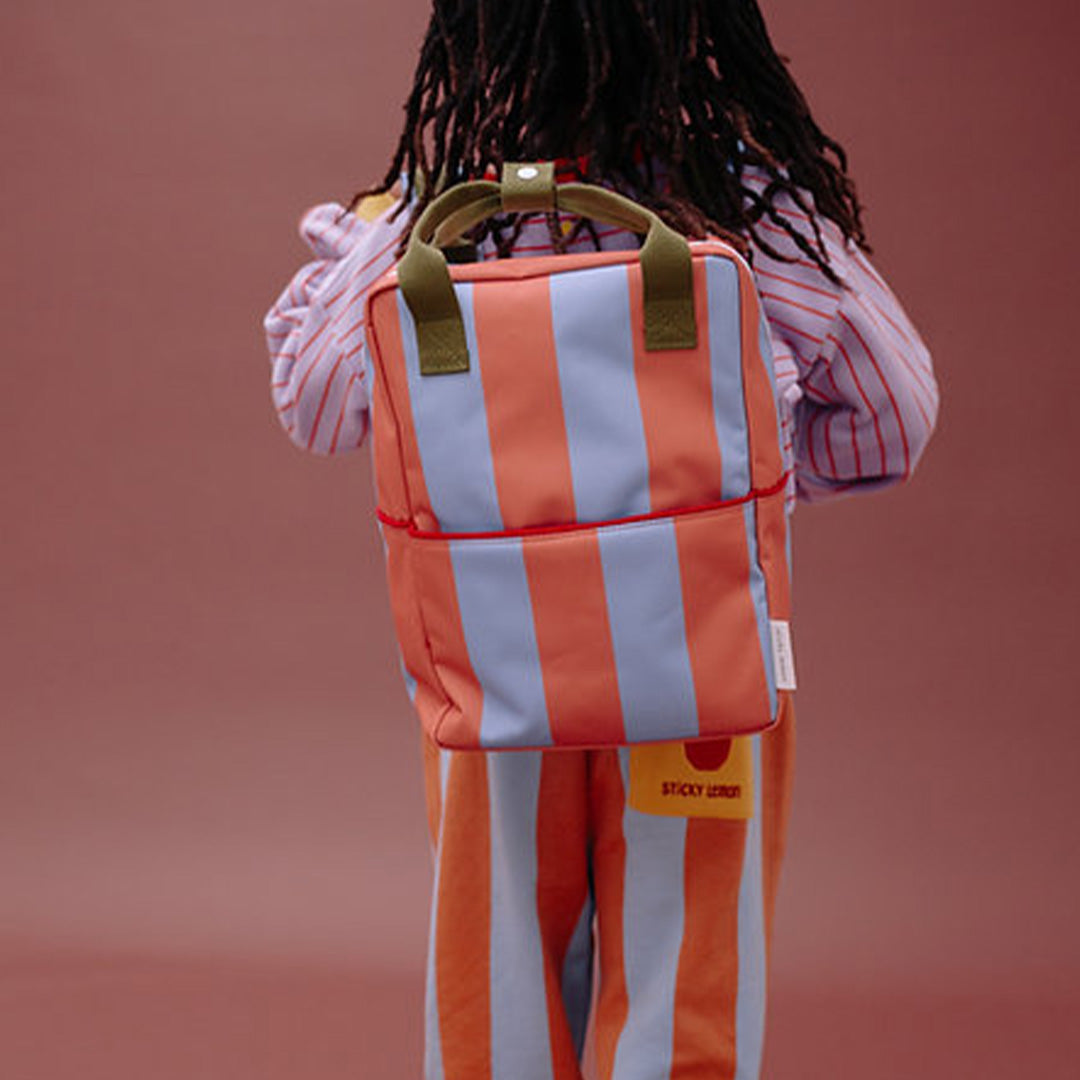 sticky lemon rugzak stripes - cloud blue twiggy beige - 32 cm | 1802379 | 3