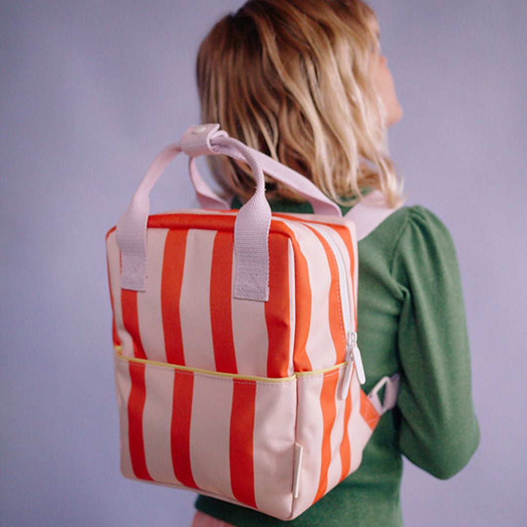sticky lemon peuterrugzak stripes - nude pink lifebuoy orange - 26 cm | 1802449 | 3