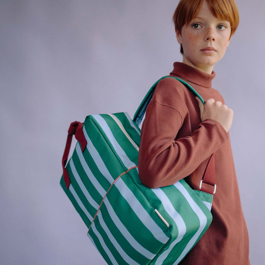 sticky lemon rugzak stripes - grass green sunny blue - 38 cm | 1802451 | 3