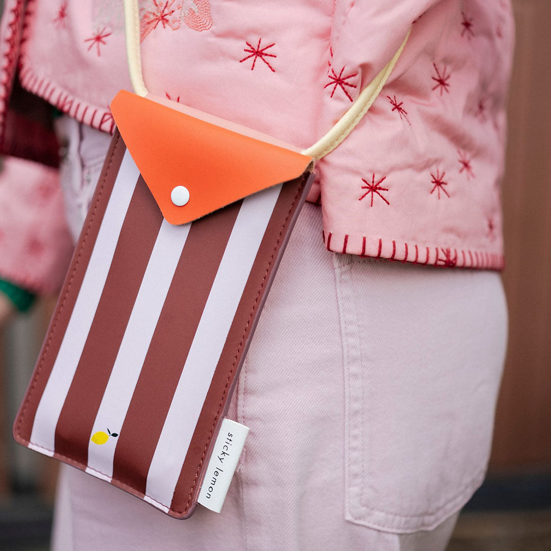 sticky lemon telefoontasje stripes - gustav lilac cherry red | 1802459 | 2