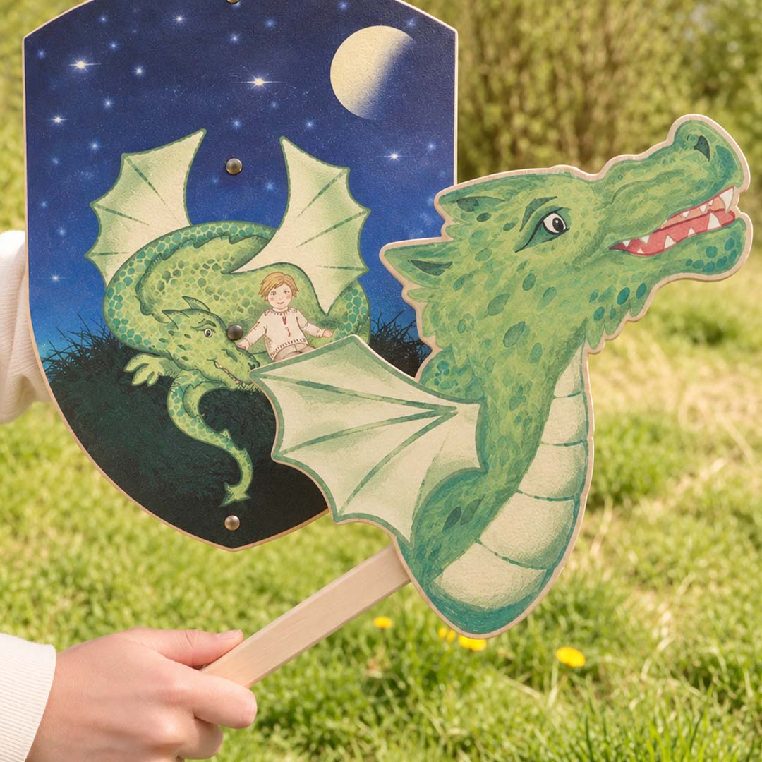 stokdraak hobby horse drago | 552 | 2 | met schild