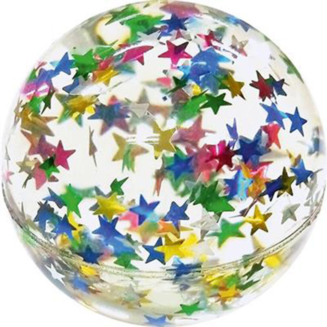stuiterbal met glittersterretjes  | FB106 | 1