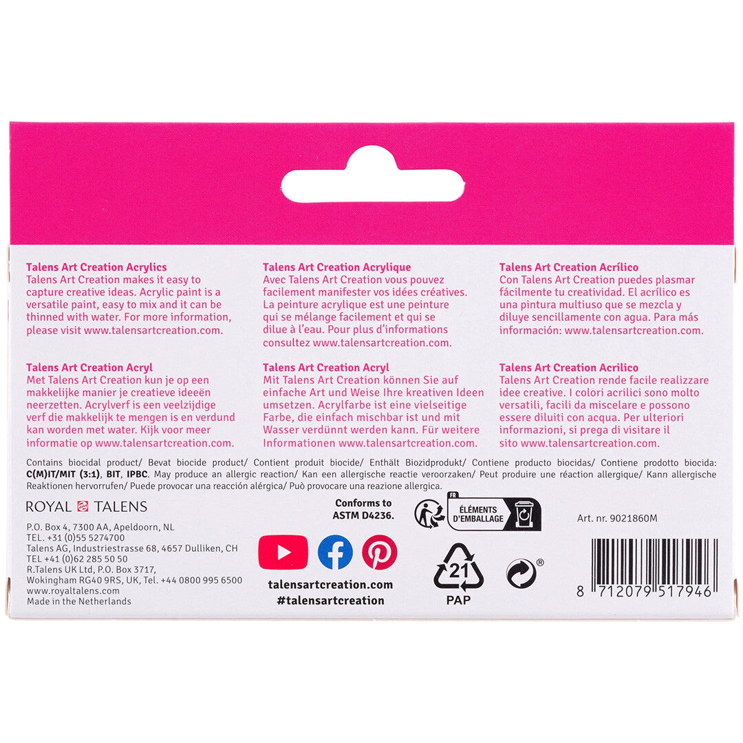 talens art creation acrylverf primair - 6x12 ml | 9021860M | 3