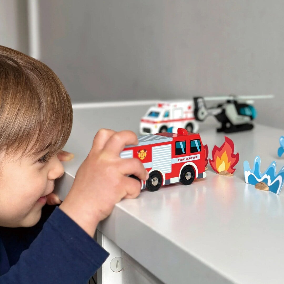 tender leaf toys hulpverleningsvoertuigen - 5st | 4608662 | 5
