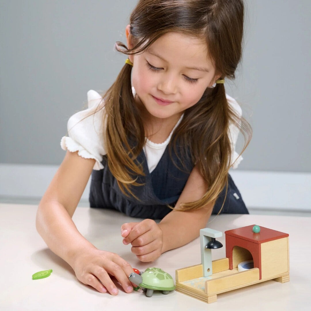 tender leaf toys poppenhuisdieren - schildpad - 8-delig | 4608167 | 3