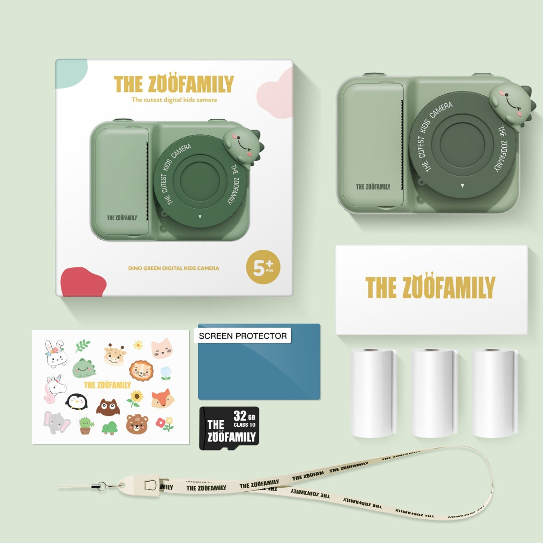 the zoofamily kindercamera met thermische printer zoo print - dino | TZFP2dinogreen | 7