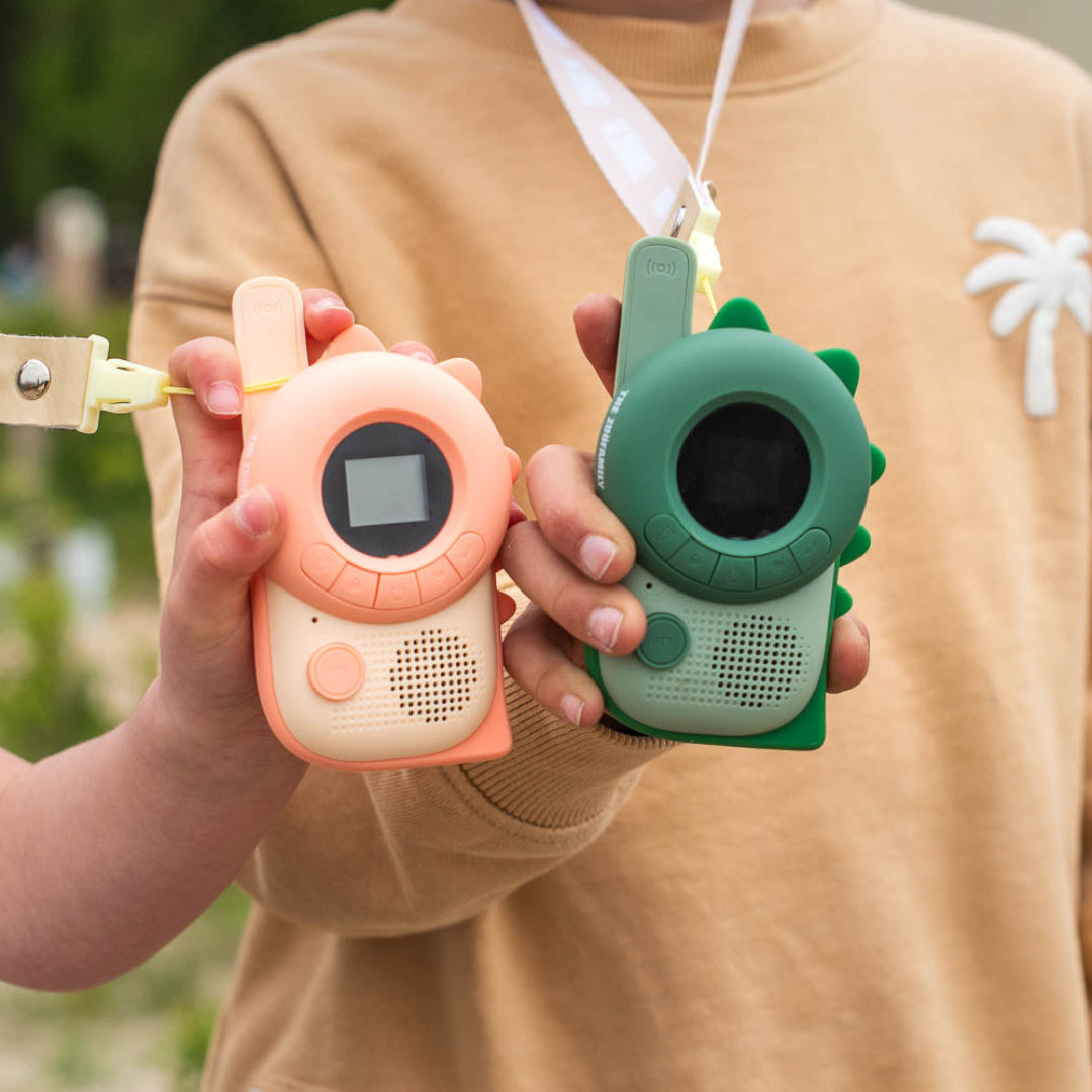 the zoofamily walkie talkie zoo - dino - groen en roze - 2st | ZFK22-DPG | 1