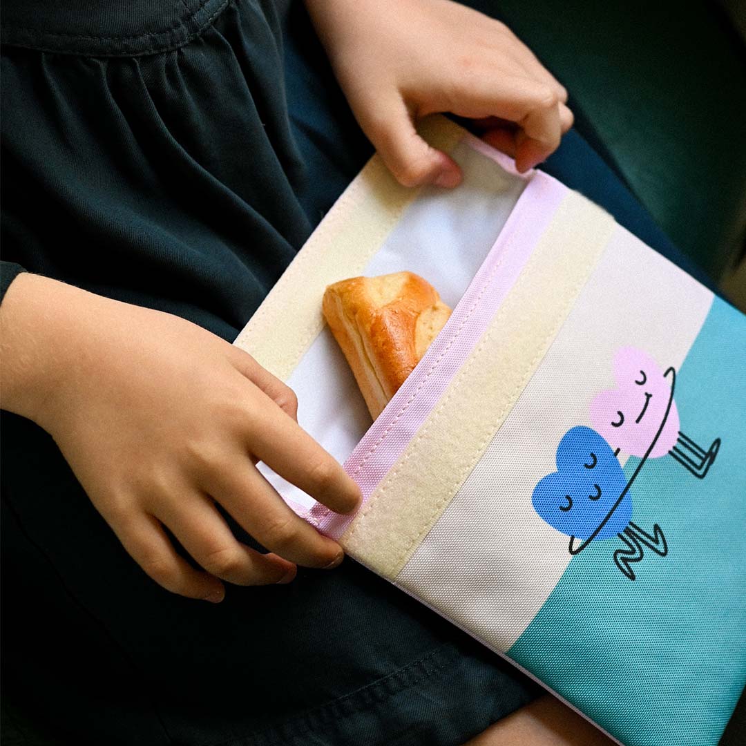 the cotton cloud herbruikbaar lunchzakje dancing hearts | TTC-SBAG-HEA | 2