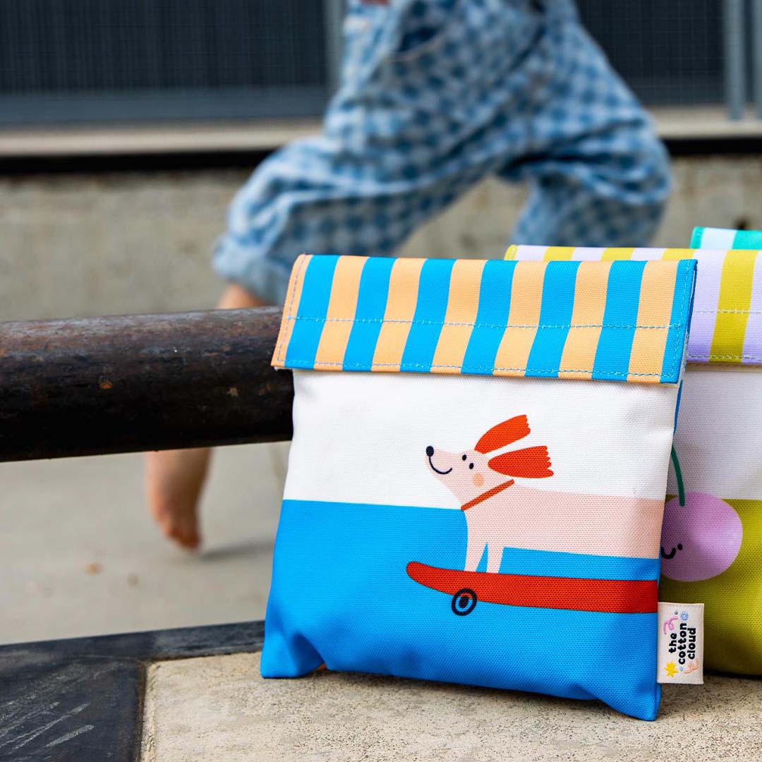 the cotton cloud herbruikbaar lunchzakje woof gang | TTC-SBAG-WOOF | 2