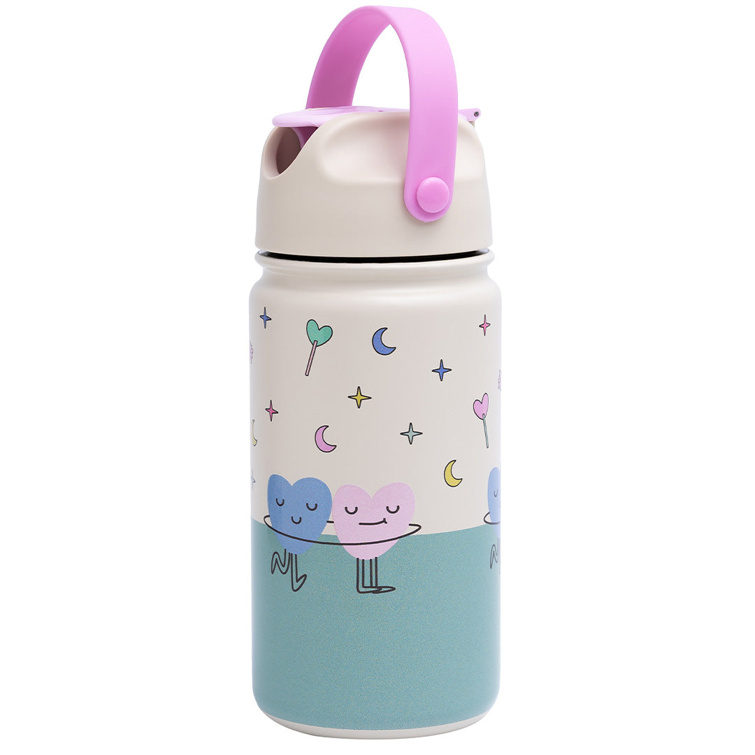 the cotton cloud rvs drinkfles dancing hearts - 420 ml | TTC-FLSK-HEA | 