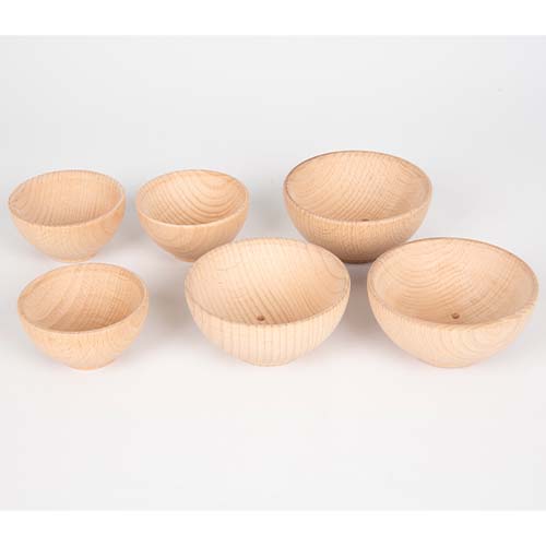 tickit houten bakjes naturel - Ø 7 cm - 3st | 73929 | 6