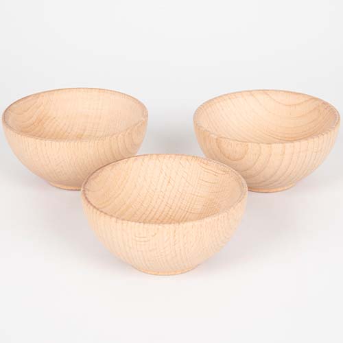 tickit houten bakjes naturel - Ø 9,3 cm - 3st | 73931 | 0