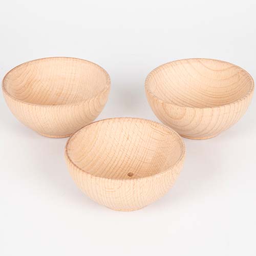 tickit houten bakjes naturel - Ø 9,3 cm - 3st | 73931 | 1