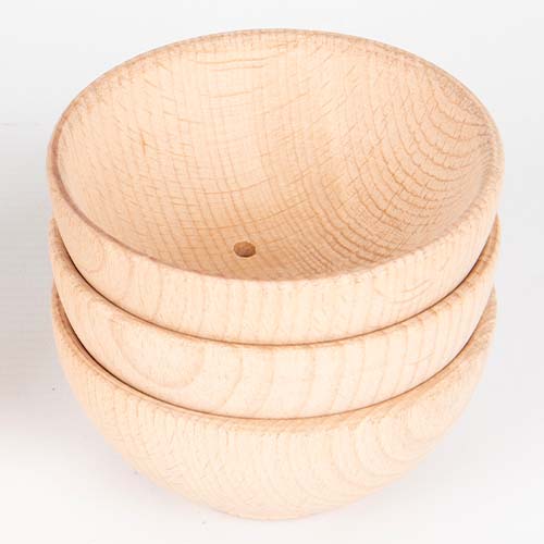 tickit houten bakjes naturel - Ø 9,3 cm - 3st | 73931 | 3