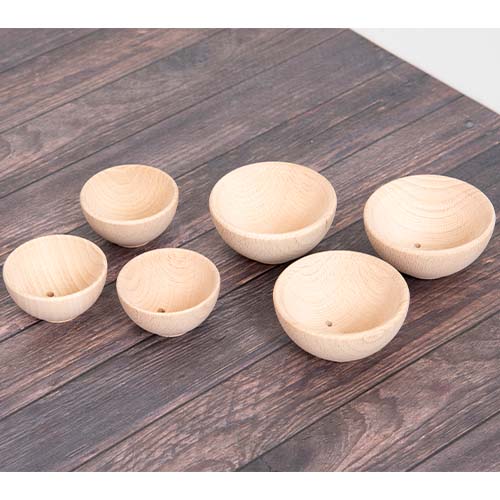 tickit houten bakjes naturel - Ø 9,3 cm - 3st | 73931 | 6