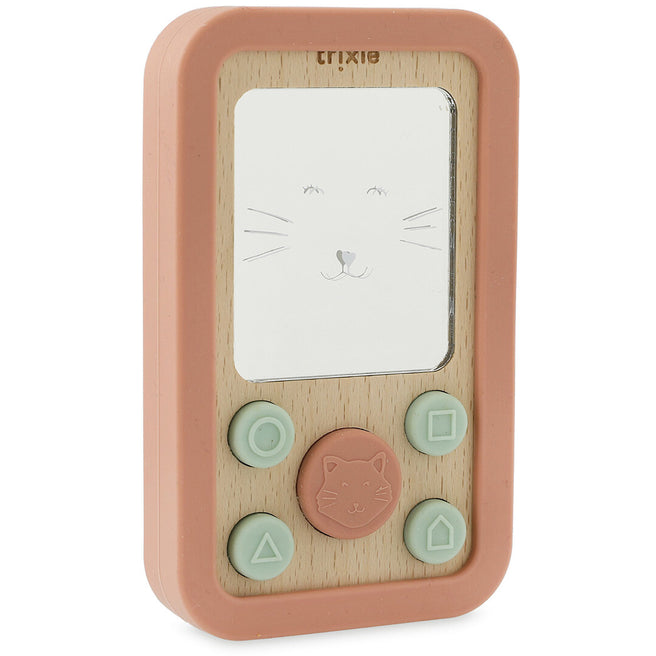trixie bijtspeelgoed met spiegeltje telefoon - mrs. cat | 36-245 | 0