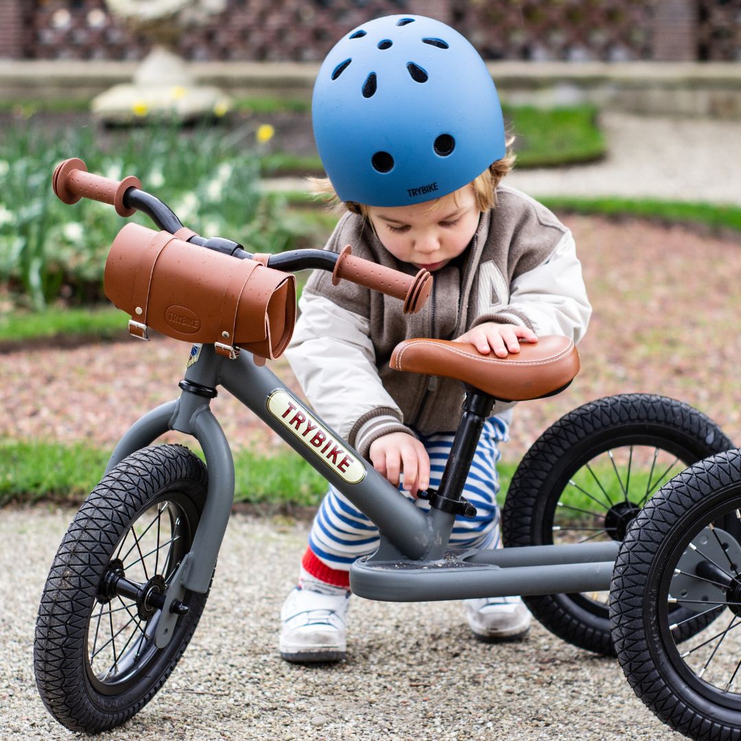 trybike steel 2-in-1 loopfiets grijs mat - bruin  | TBS3-MGRY | 1